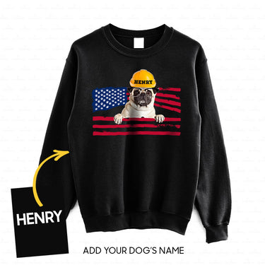Personalized Dog Gift Idea - Happy Labor Day Pug Worker For Dog Lovers - Standard Crew Neck Sweatshirt